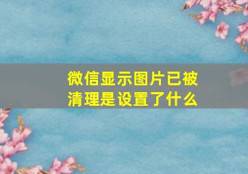 微信显示图片已被清理是设置了什么