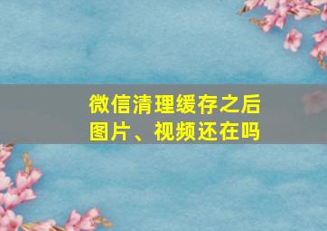 微信清理缓存之后图片、视频还在吗