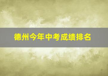 德州今年中考成绩排名