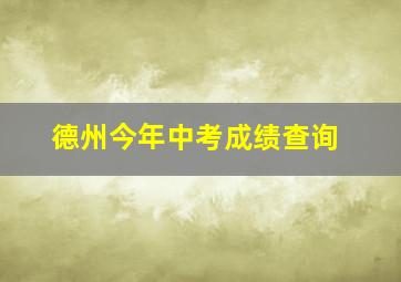 德州今年中考成绩查询