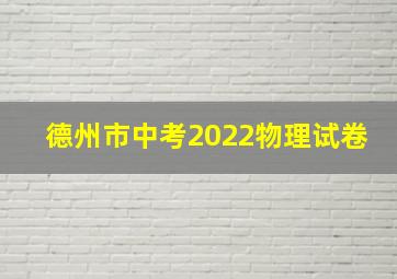 德州市中考2022物理试卷