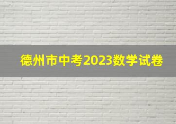 德州市中考2023数学试卷