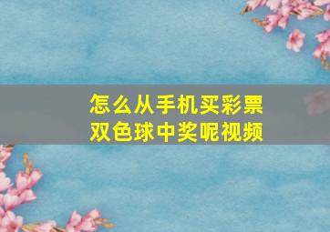 怎么从手机买彩票双色球中奖呢视频