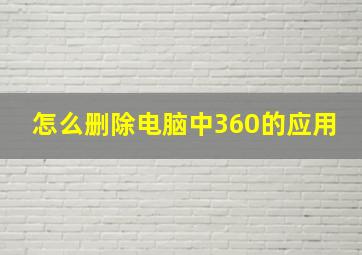 怎么删除电脑中360的应用