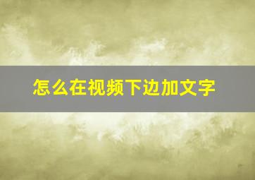 怎么在视频下边加文字