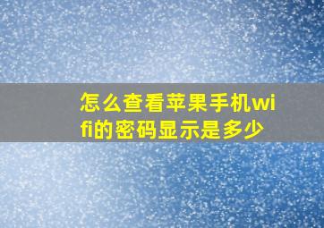 怎么查看苹果手机wifi的密码显示是多少