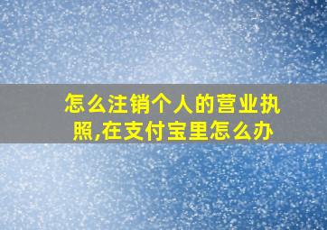 怎么注销个人的营业执照,在支付宝里怎么办