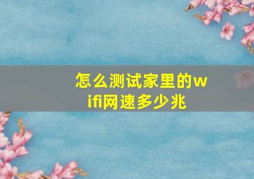 怎么测试家里的wifi网速多少兆