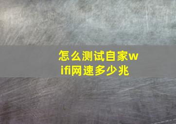 怎么测试自家wifi网速多少兆