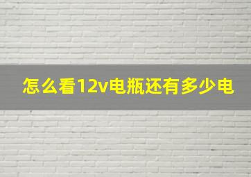 怎么看12v电瓶还有多少电