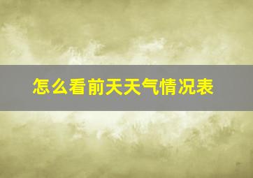 怎么看前天天气情况表