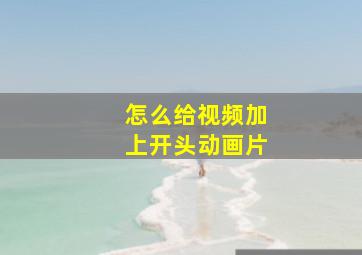 怎么给视频加上开头动画片