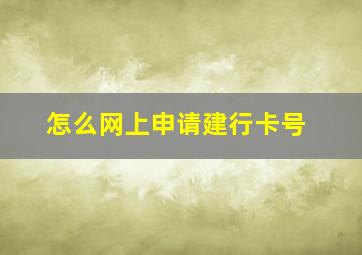 怎么网上申请建行卡号