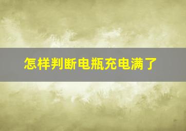 怎样判断电瓶充电满了