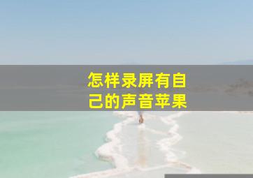 怎样录屏有自己的声音苹果