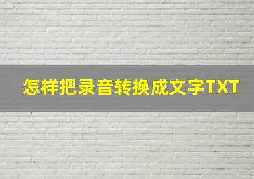 怎样把录音转换成文字TXT