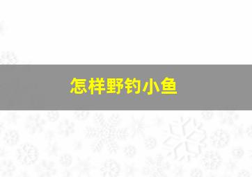 怎样野钓小鱼