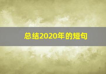 总结2020年的短句