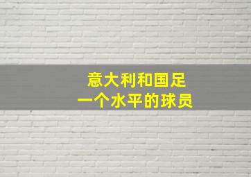 意大利和国足一个水平的球员