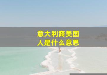 意大利裔美国人是什么意思