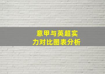 意甲与英超实力对比图表分析