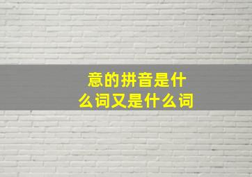 意的拼音是什么词又是什么词