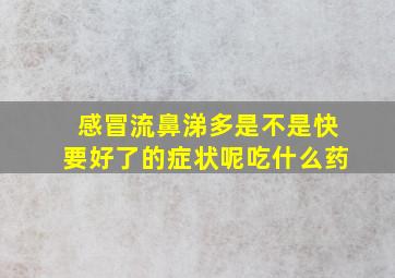 感冒流鼻涕多是不是快要好了的症状呢吃什么药