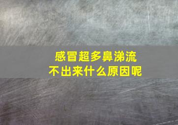 感冒超多鼻涕流不出来什么原因呢