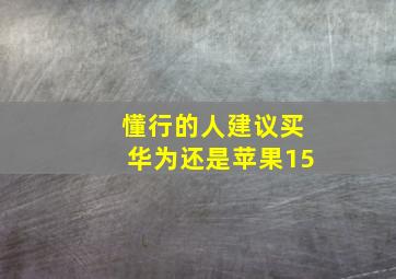 懂行的人建议买华为还是苹果15