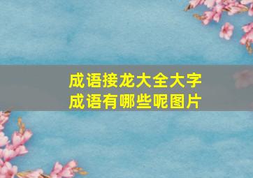 成语接龙大全大字成语有哪些呢图片