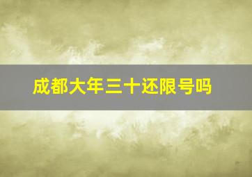 成都大年三十还限号吗