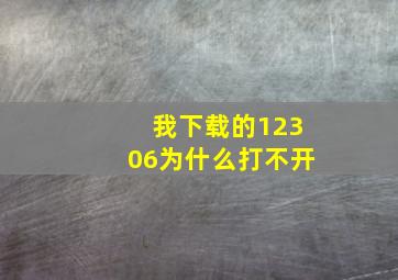 我下载的12306为什么打不开