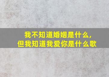 我不知道婚姻是什么,但我知道我爱你是什么歌