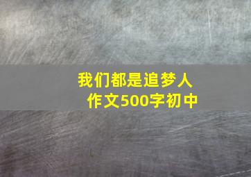 我们都是追梦人作文500字初中