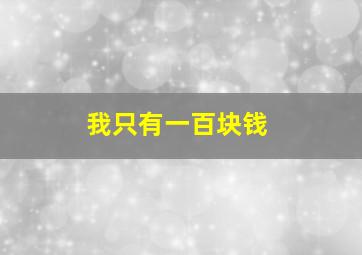 我只有一百块钱