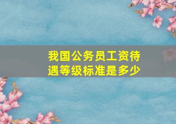 我国公务员工资待遇等级标准是多少