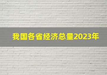 我国各省经济总量2023年