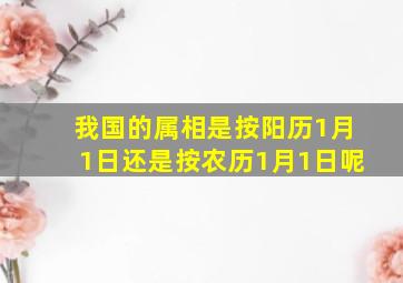 我国的属相是按阳历1月1日还是按农历1月1日呢