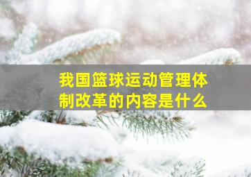 我国篮球运动管理体制改革的内容是什么