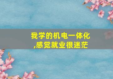 我学的机电一体化,感觉就业很迷茫