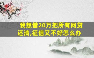 我想借20万把所有网贷还清,征信又不好怎么办