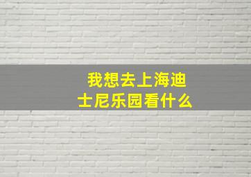 我想去上海迪士尼乐园看什么