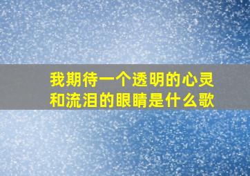 我期待一个透明的心灵和流泪的眼睛是什么歌