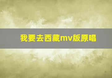 我要去西藏mv版原唱