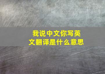 我说中文你写英文翻译是什么意思