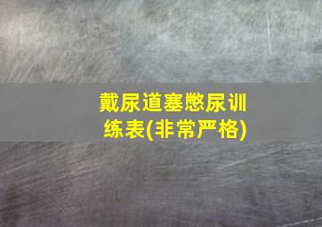 戴尿道塞憋尿训练表(非常严格)