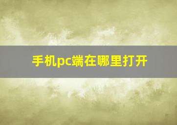 手机pc端在哪里打开