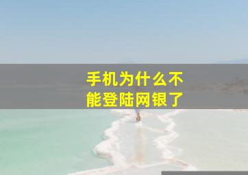 手机为什么不能登陆网银了