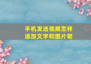 手机发送视频怎样添加文字和图片呢