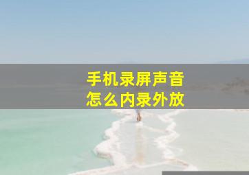 手机录屏声音怎么内录外放